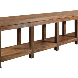 Rustic Solid Table with Shelf