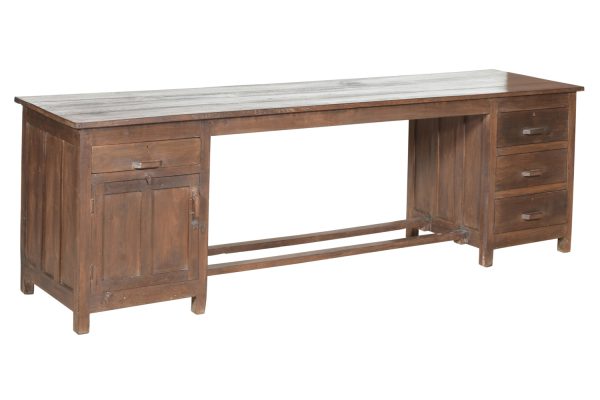 Vintage Teak Shopkeeper’s Desk