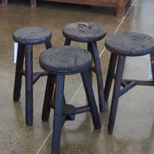 Vintage Peasant Stools Round