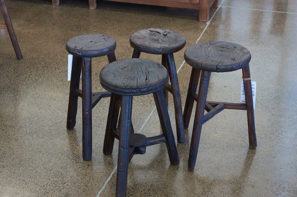 Vintage Peasant Stools Round