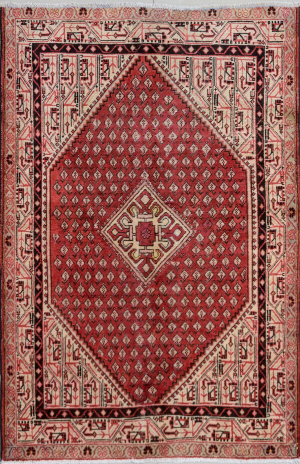 Persian Hand Knotted Mir Rug: 197cm x 130cm
