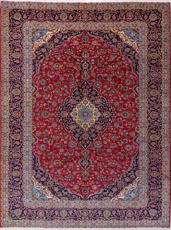 Persian Hand Knotted Kashan Carpet: 395cm x 300cm