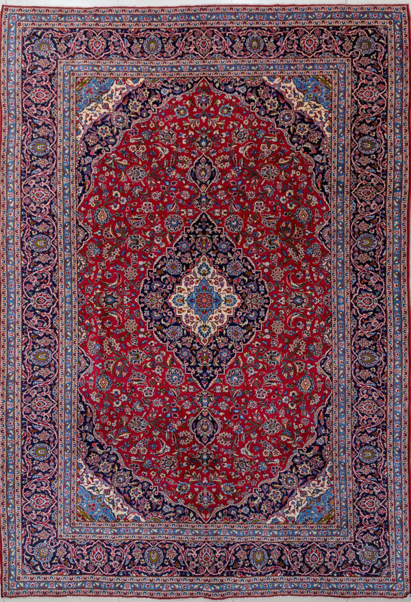 Persian Hand Knotted Mashad Carpet: 420cm x 290cm