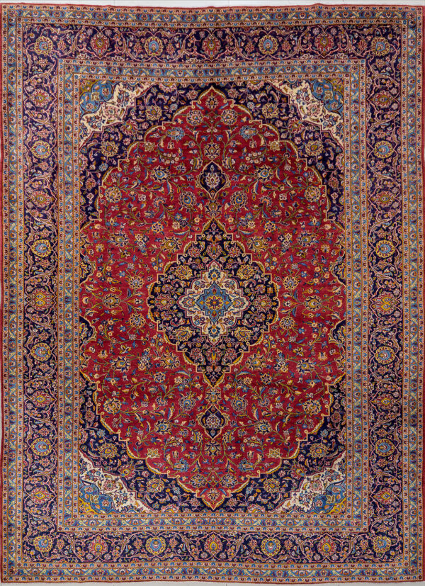Persian Hand Knotted Kashan Carpet: 408cm x 301cm