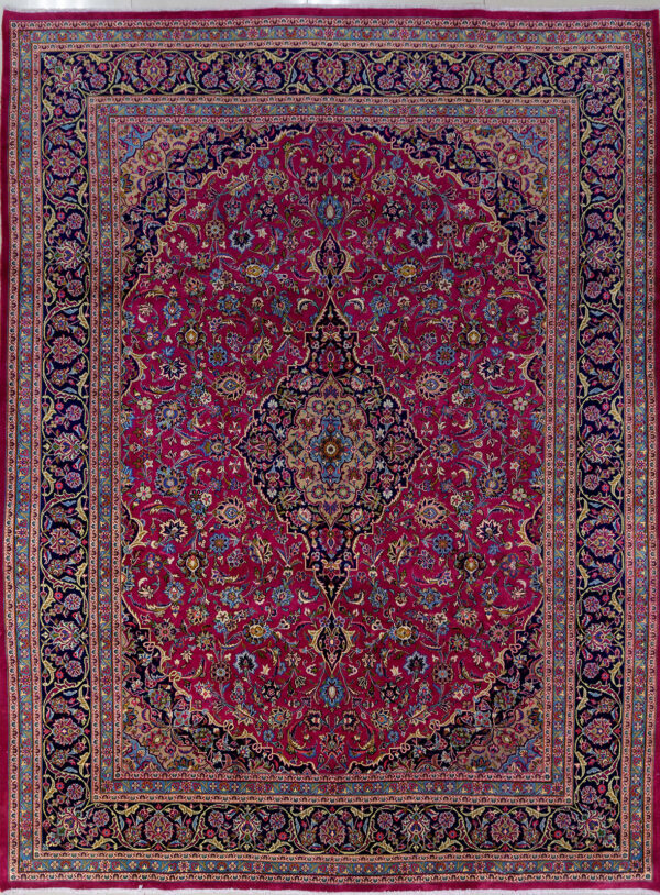 Persian Hand Knotted Mashad Carpet: 404cm x 304cm