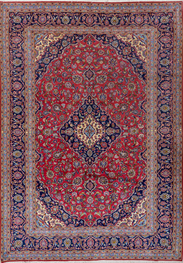 Persian Hand Knotted Kashan Carpet: 350cm x 245cm