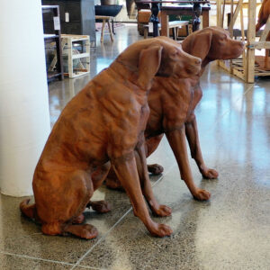 Cast Iron Dog Sculpture