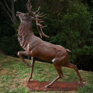 Large Cast Iron Stag Sculpture