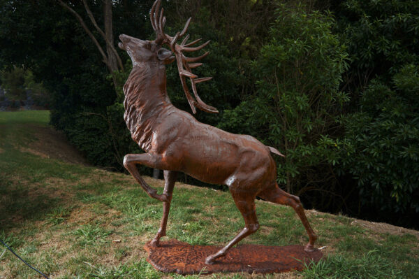 Large Cast Iron Stag Sculpture