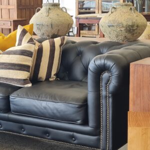Scorched Black 2 seater Chesterfield