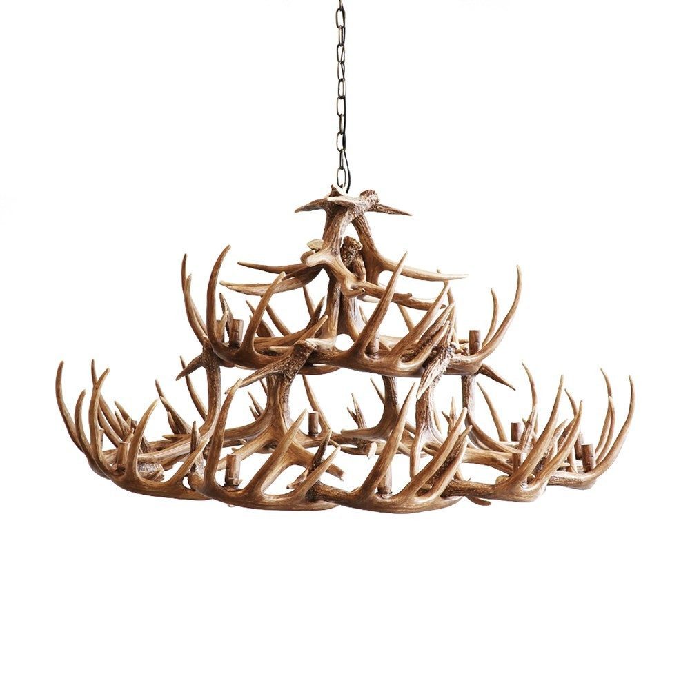 Faux Antler Chanderlier (large)-Natural-Very Realistic