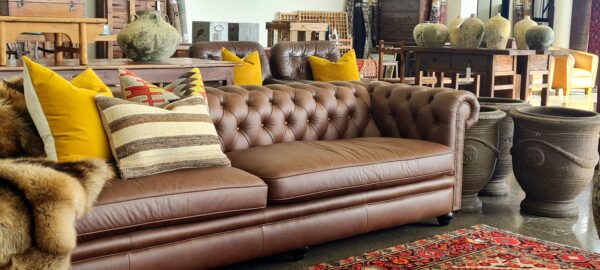 Classic Nutmeg 4 seater Chesterfield