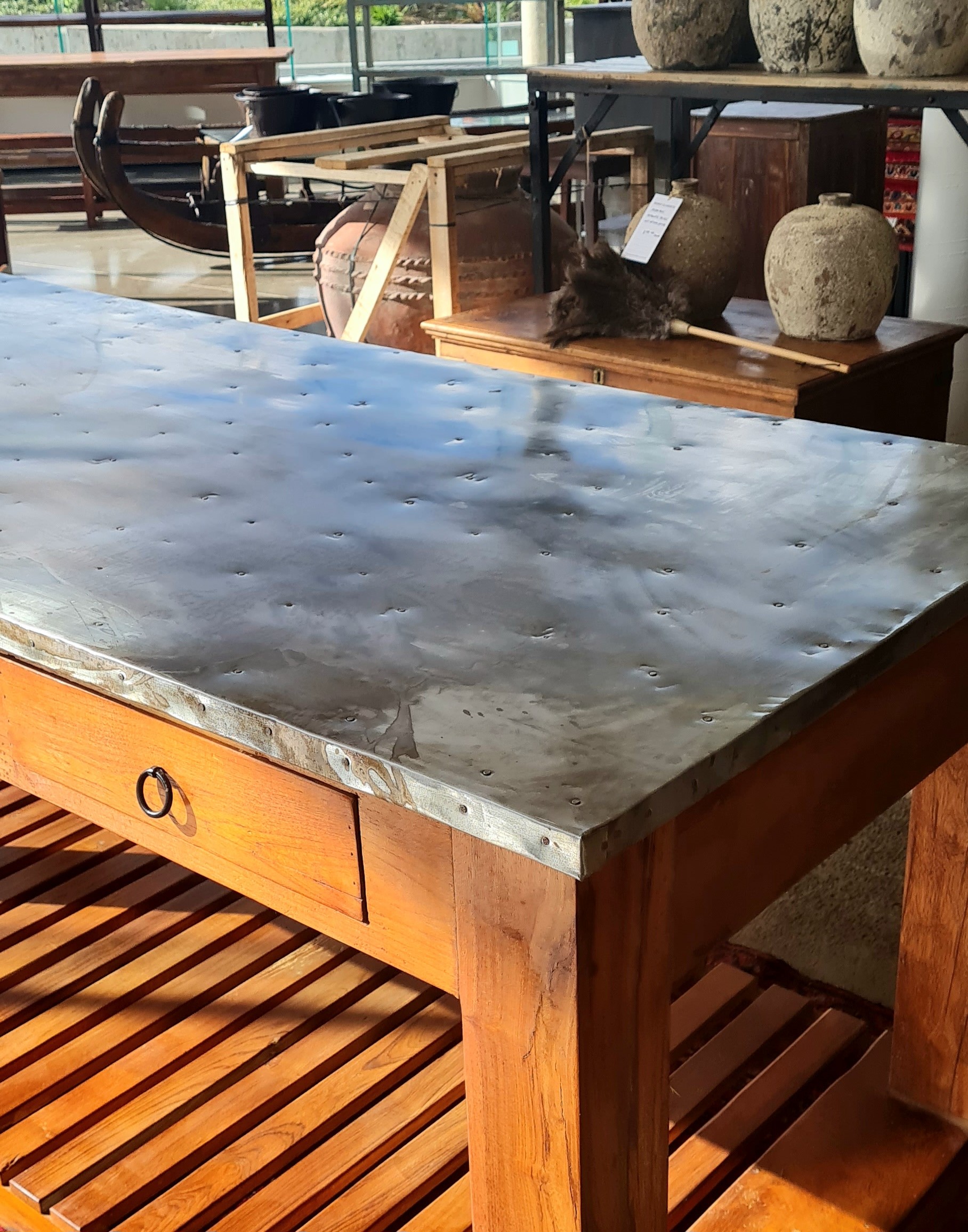 Original Zinc Top Kitchen Workbench - Image 2
