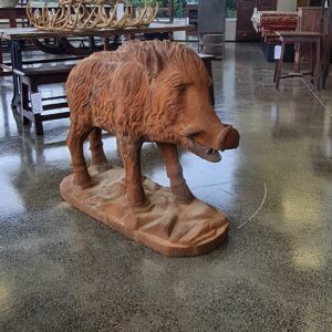 Cast Iron Wild Boar Sculpture