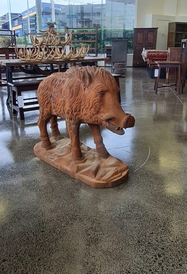Cast Iron Wild Boar Sculpture