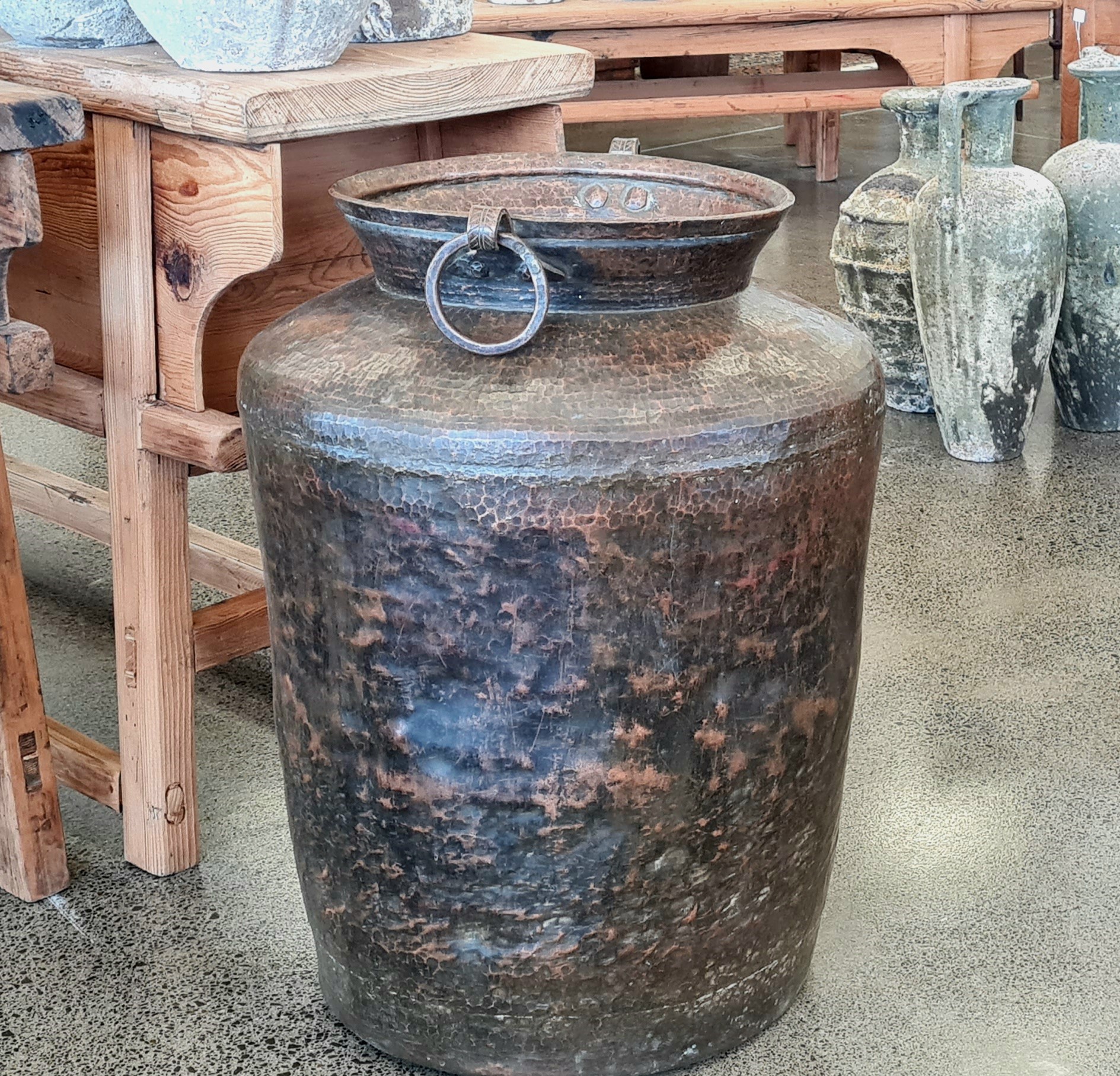Vintage Copper Grain Pot - Image 3