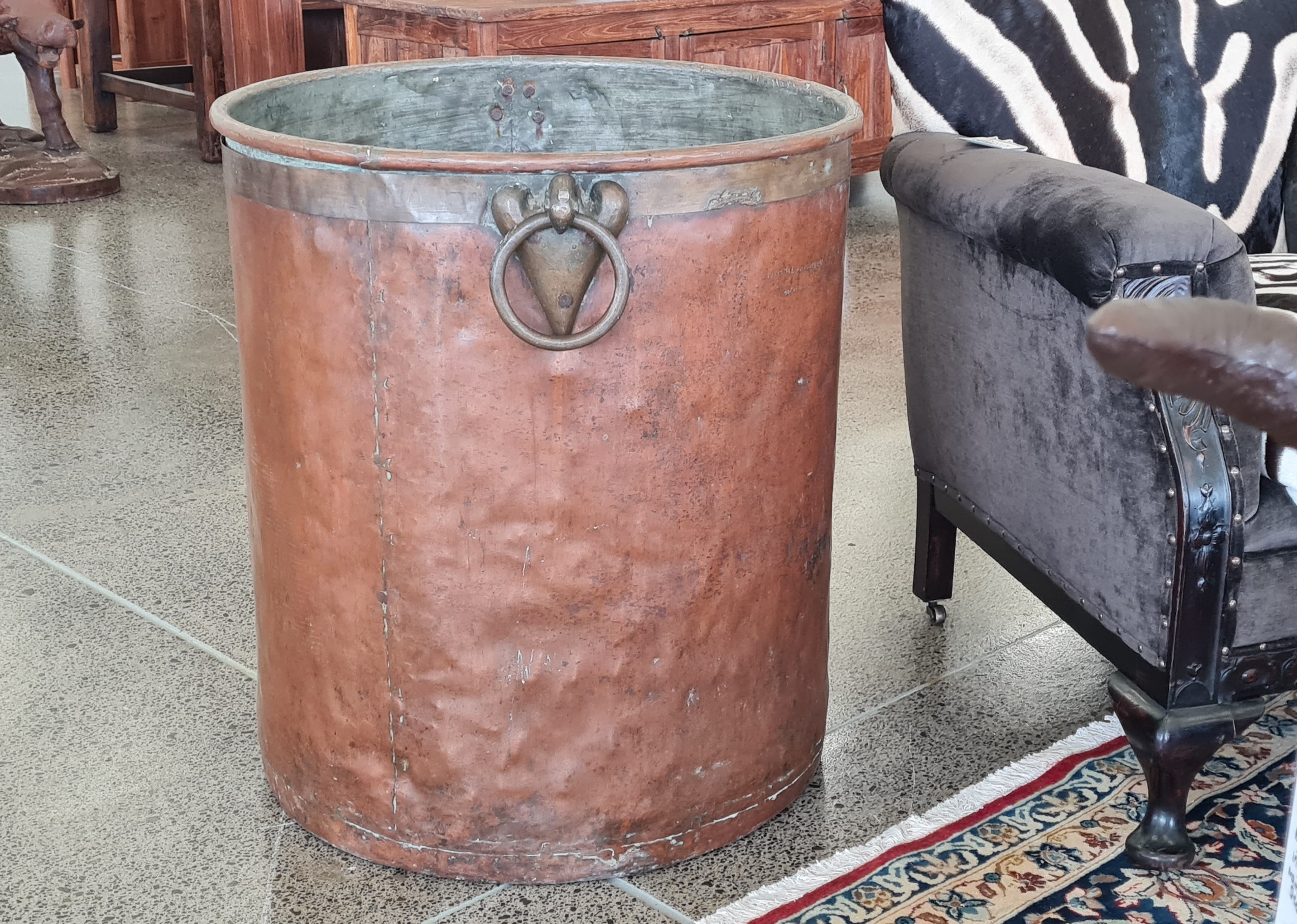 Vintage Copper Grain Pot - Image 2