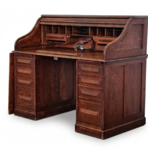 Superb Original Vintage American Oak Rolltop Desk