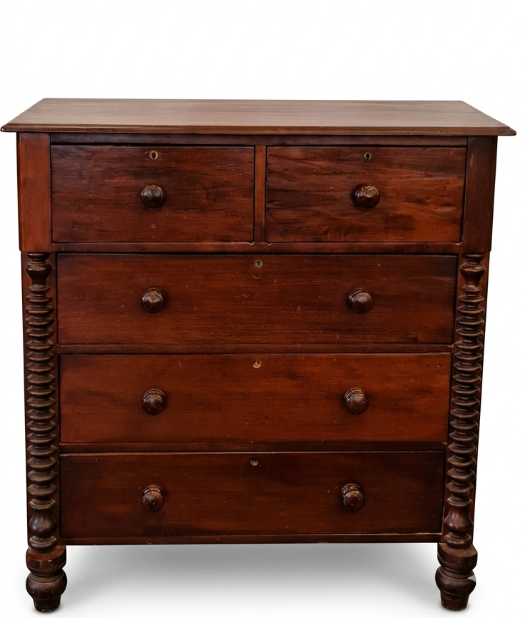 Mahogany 5 Drawer Chest