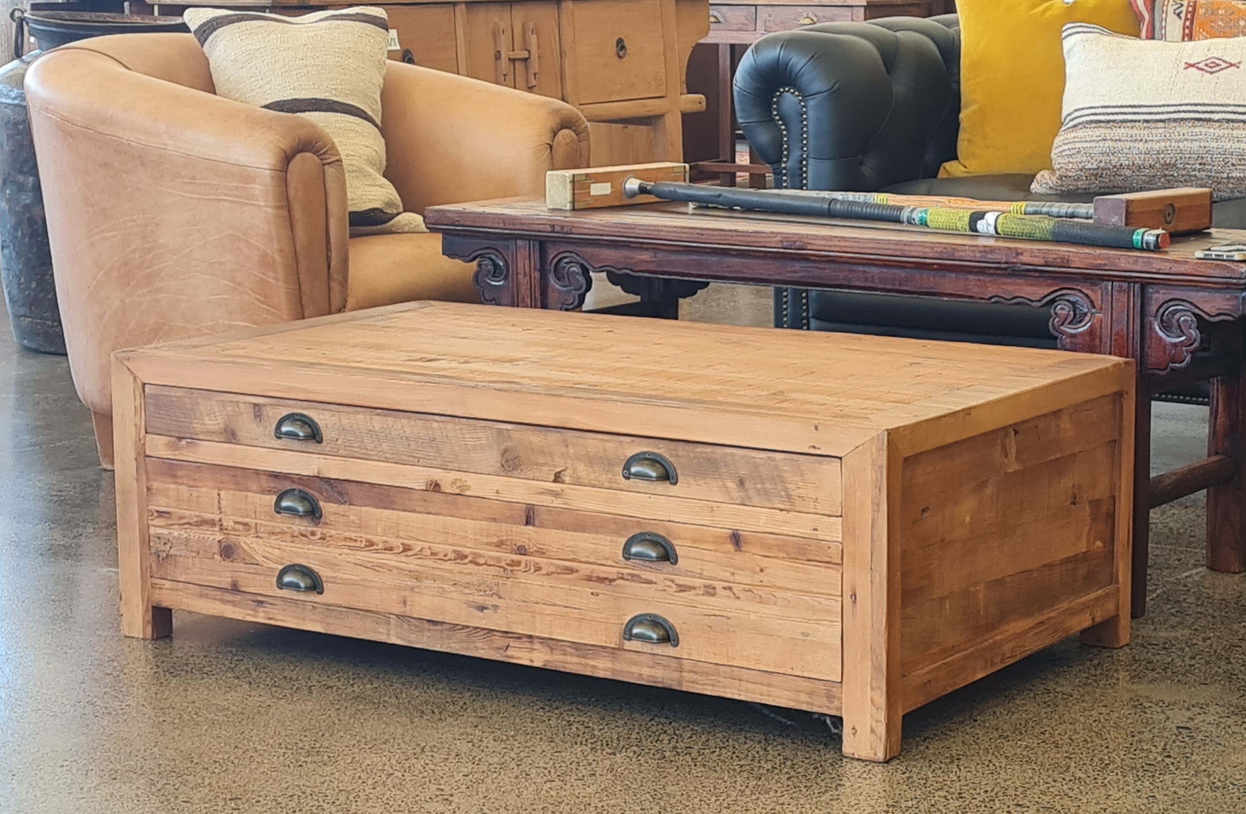 Rustic Multi Drawer Coffee Table - Image 2