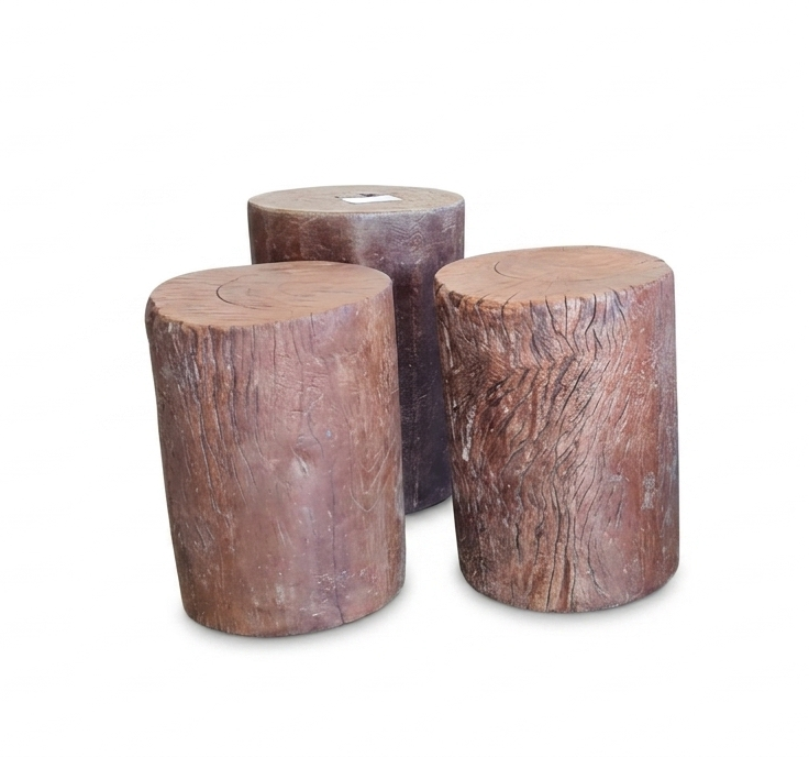 Vintage Hardwood Stool / Side Table - Image 3