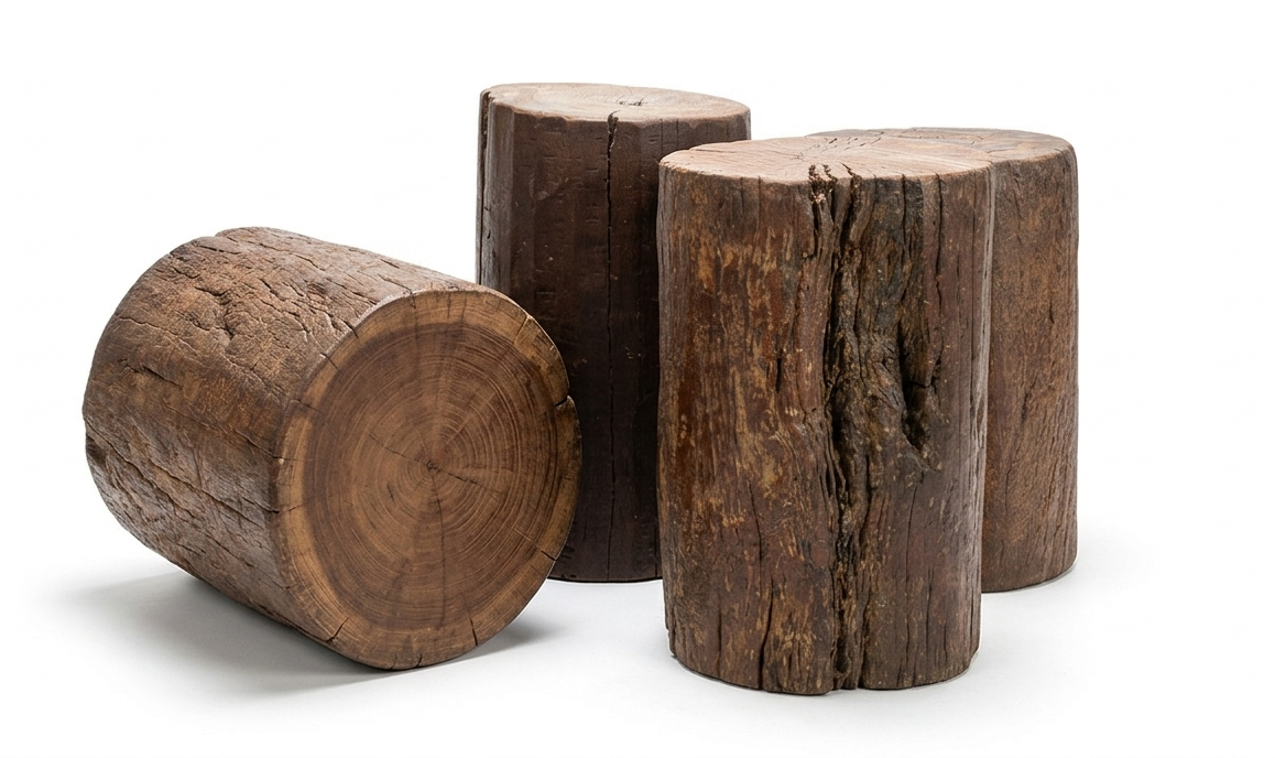 Vintage Hardwood Stool / Side Table - Image 2